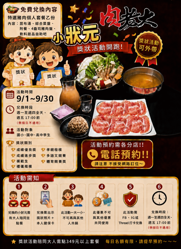 肉老大「小狀元」們，獎狀/獎牌 準備好了嗎～